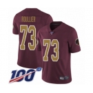 Men's Washington Redskins #73 Chase Roullier Burgundy Red Gold Number Alternate 80TH Anniversary Vapor Untouchable Limited Player 100th Season Football Jer