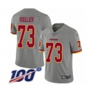 Men's Washington Redskins #73 Chase Roullier Limited Gray Inverted Legend 100th Season Football Jersey