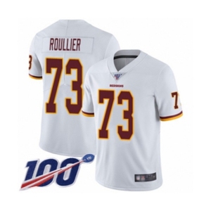 Men's Washington Redskins #73 Chase Roullier White Vapor Untouchable Limited Player 100th Season Football Jersey