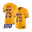 Men's Washington Redskins #75 Brandon Scherff Limited Gold Rush Vapor Untouchable 100th Season Football Jersey