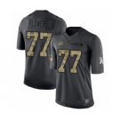 Men's Washington Redskins #77 Ereck Flowers Limited Black 2016 Salute to Service Football Jersey