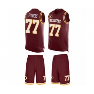 Men's Washington Redskins #77 Ereck Flowers Limited Burgundy Red Tank Top Suit Football Jersey