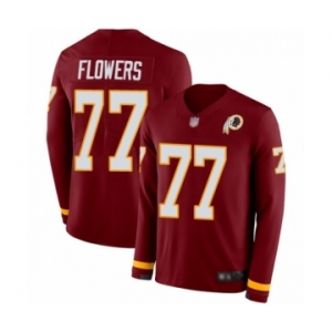 Men's Washington Redskins #77 Ereck Flowers Limited Burgundy Therma Long Sleeve Football Jersey