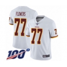 Men's Washington Redskins #77 Ereck Flowers White Vapor Untouchable Limited Player 100th Season Football Jersey