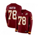 Men's Washington Redskins #78 Wes Martin Limited Burgundy Therma Long Sleeve Football Jersey