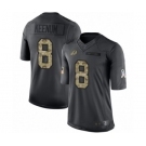 Men's Washington Redskins #8 Case Keenum Limited Black 2016 Salute to Service Football Jersey