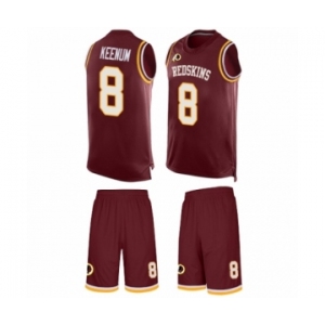 Men's Washington Redskins #8 Case Keenum Limited Burgundy Red Tank Top Suit Football Jersey