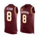 Men's Washington Redskins #8 Case Keenum Limited Red Player Name & Number Tank Top Football Jersey