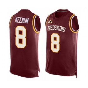 Men's Washington Redskins #8 Case Keenum Limited Red Player Name & Number Tank Top Football Jersey