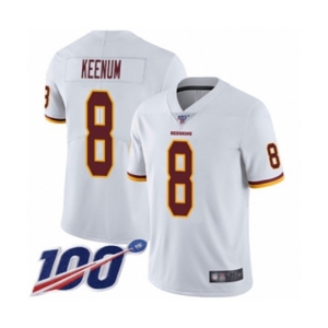 Men's Washington Redskins #8 Case Keenum White Vapor Untouchable Limited Player 100th Season Football Jersey