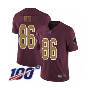 Men's Washington Redskins #86 Jordan Reed Burgundy Red Gold Number Alternate 80TH Anniversary Vapor Untouchable Limited Player 100th Season Football Jersey