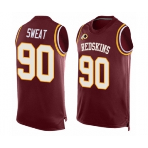 Men's Washington Redskins #90 Montez Sweat Limited Red Player Name & Number Tank Top Football Jersey