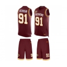 Men's Washington Redskins #91 Ryan Kerrigan Limited Burgundy Red Tank Top Suit Football Jersey