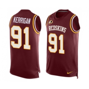 Men's Washington Redskins #91 Ryan Kerrigan Limited Red Player Name & Number Tank Top Football Jersey