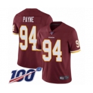 Men's Washington Redskins #94 Da'Ron Payne Burgundy Red Team Color Vapor Untouchable Limited Player 100th Season Football Jersey