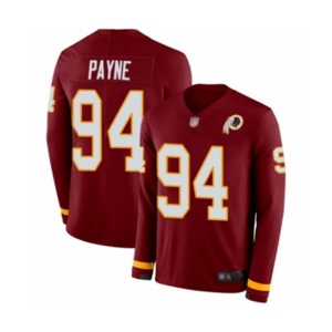 Men's Washington Redskins #94 Da'Ron Payne Limited Burgundy Therma Long Sleeve Football Jersey