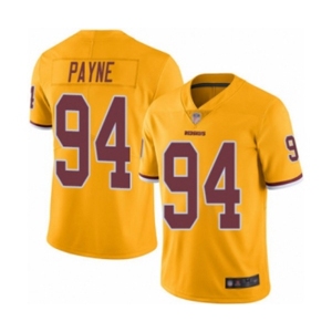 Men's Washington Redskins #94 Da'Ron Payne Limited Gold Rush Vapor Untouchable Football Jersey