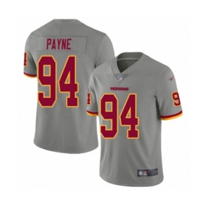 Men's Washington Redskins #94 Da'Ron Payne Limited Gray Inverted Legend Football Jersey