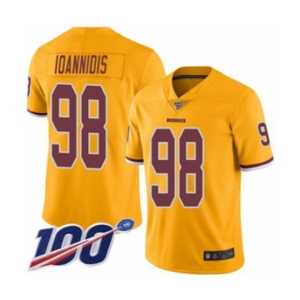 Men's Washington Redskins #98 Matt Ioannidis Limited Gold Rush Vapor Untouchable 100th Season Football Jersey