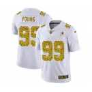 Men's Washington Redskins #99 Chase Young Flocked Leopard Print Vapor Limited Football Jersey White