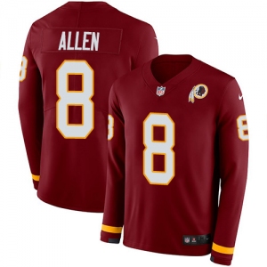 Nike Redskins #8 Kyle Allen Burgundy Red Team Color Men's Stitched NFL Limited Therma Long Sleeve Jersey