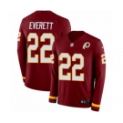 Nike Washington Redskins #22 Deshazor Everett Limited Burgundy Therma Long Sleeve NFL Jersey