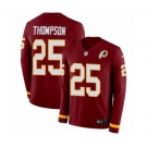 Nike Washington Redskins #25 Chris Thompson Limited Burgundy Therma Long Sleeve NFL Jersey