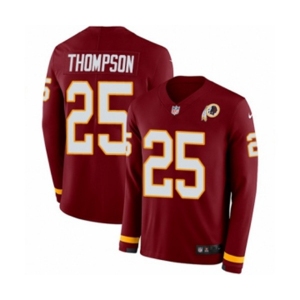 Nike Washington Redskins #25 Chris Thompson Limited Burgundy Therma Long Sleeve NFL Jersey