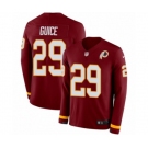 Nike Washington Redskins #29 Derrius Guice Limited Burgundy Therma Long Sleeve NFL Jersey