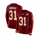 Nike Washington Redskins #31 Fabian Moreau Limited Burgundy Therma Long Sleeve NFL Jersey