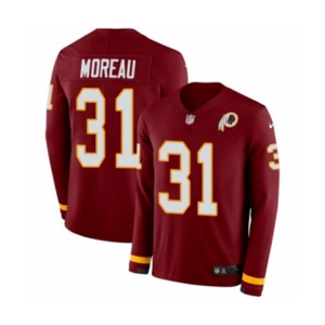 Nike Washington Redskins #31 Fabian Moreau Limited Burgundy Therma Long Sleeve NFL Jersey