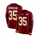 Nike Washington Redskins #35 Montae Nicholson Limited Burgundy Therma Long Sleeve NFL Jersey