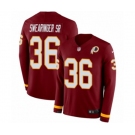 Nike Washington Redskins #36 D.J. Swearinger Limited Burgundy Therma Long Sleeve NFL Jersey