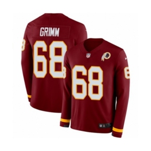 Nike Washington Redskins #68 Russ Grimm Limited Burgundy Therma Long Sleeve NFL Jersey