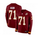 Nike Washington Redskins #71 Charles Mann Limited Burgundy Therma Long Sleeve NFL Jersey