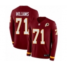 Nike Washington Redskins #71 Trent Williams Limited Burgundy Therma Long Sleeve NFL Jersey