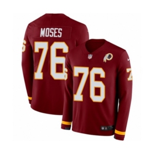 Nike Washington Redskins #76 Morgan Moses Limited Burgundy Therma Long Sleeve NFL Jersey