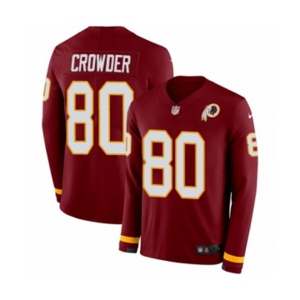 Nike Washington Redskins #80 Jamison Crowder Limited Burgundy Therma Long Sleeve NFL Jersey