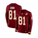 Nike Washington Redskins #81 Art Monk Limited Burgundy Therma Long Sleeve NFL Jersey