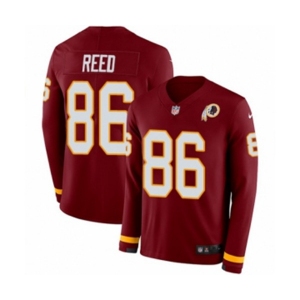 Nike Washington Redskins #86 Jordan Reed Limited Burgundy Therma Long Sleeve NFL Jersey