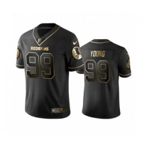 Washington Redskins  Black #99 Chase Young Golden Edition Vapor Limited Jersey