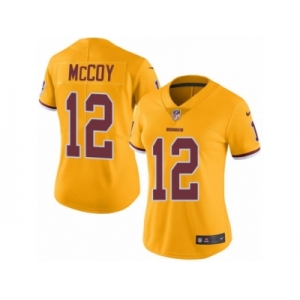 Women Nike Washington Redskins #12 Colt McCoy Limited Gold Rush Vapor Untouchable NFL Jersey