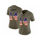 Women Nike Washington Redskins #14 Ryan Grant Limited Olive USA Flag 2017 Salute to Service NFL Jersey