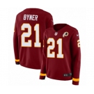 Women Nike Washington Redskins #21 Earnest Byner Limited Burgundy Therma Long Sleeve NFL Jersey