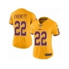 Women Nike Washington Redskins #22 Deshazor Everett Limited Gold Rush Vapor Untouchable NFL Jersey