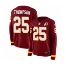 Women Nike Washington Redskins #25 Chris Thompson Limited Burgundy Therma Long Sleeve NFL Jersey