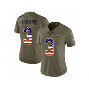 Women Nike Washington Redskins #3 Dustin Hopkins Limited Olive USA Flag 2017 Salute to Service NFL Jersey