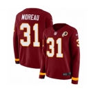 Women Nike Washington Redskins #31 Fabian Moreau Limited Burgundy Therma Long Sleeve NFL Jersey