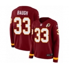 Women Nike Washington Redskins #33 Sammy Baugh Limited Burgundy Therma Long Sleeve NFL Jersey