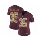 Women Nike Washington Redskins #35 Montae Nicholson Burgundy Red Gold Number Alternate 80TH Anniversary Vapor Untouchable Limited Player NFL Jersey